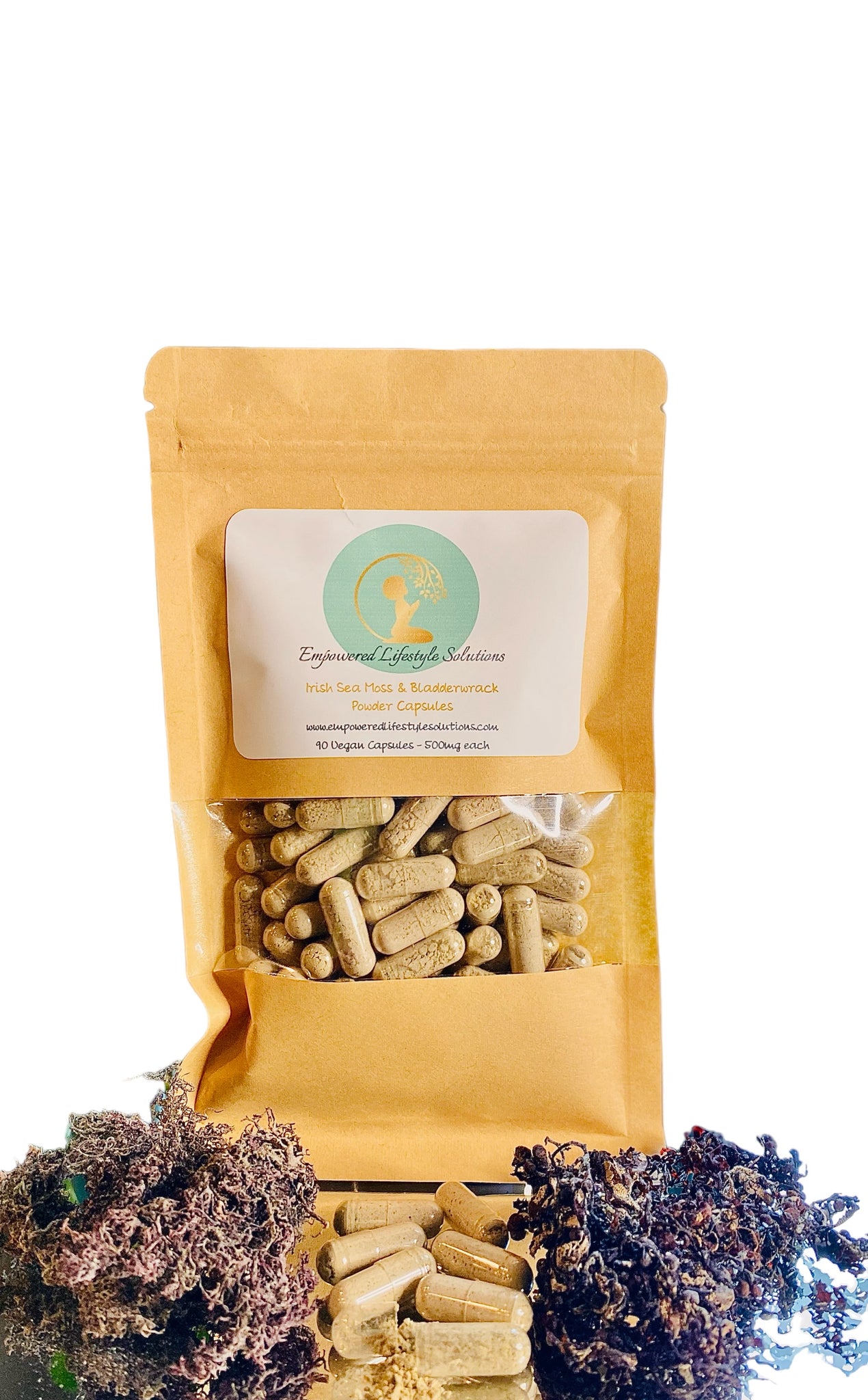 Irish Sea Moss & Bladderwrack Herbal Capsules 90 count 900 mg